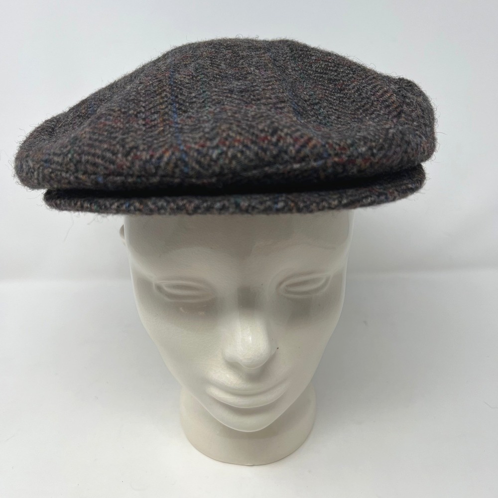 Vintage Fitzgerald Special Boston 100% Wool Newsboy Cap Brown Herringbone Tweed